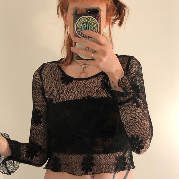 Vintage Mesh Daisy Top - Picture 2 of 3